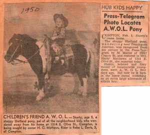 TT AWOL Pony Lost & Found 1950