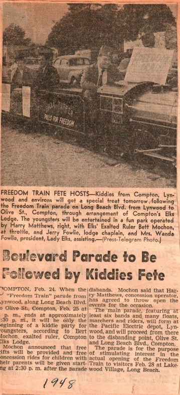 Boulevard Parade to be Followed by Kiddie Fete 1948