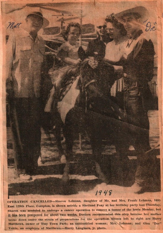 Sick Child Gets a Pony Ride at TT 1948