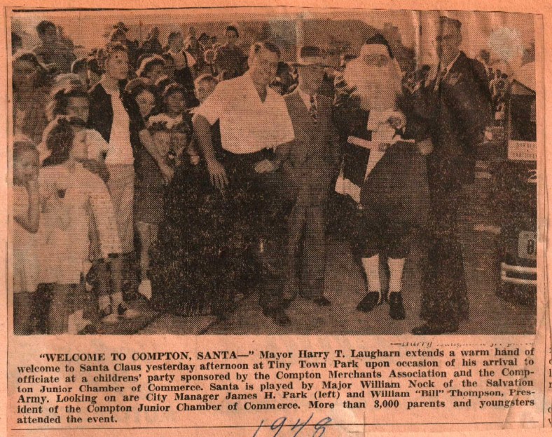 Santa & Mayor at Tiny Town 1948